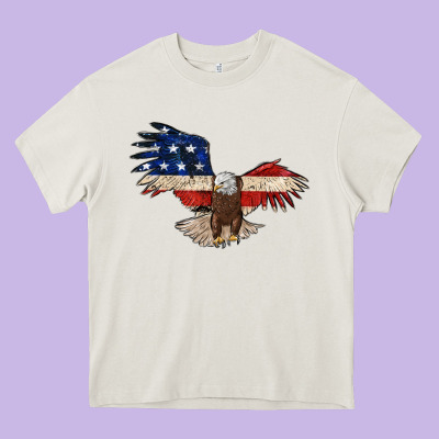 4th July Eagle Heavy Core Tee Designed By Maliassmallbusiness