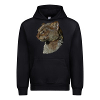 Black Jaguarundi Head Urban Hoodie - LillyAllenDesigns