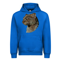 Cobalt Jaguarundi Head Urban Hoodie - LillyAllenDesigns