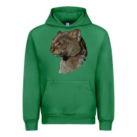 Emerald Jaguarundi Head Urban Hoodie - LillyAllenDesigns