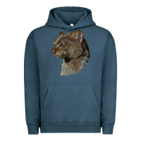 Pigment Midnight Navy Jaguarundi Head Urban Hoodie - LillyAllenDesigns