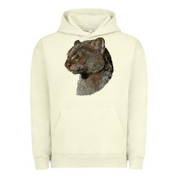 Pigment Pistachio Jaguarundi Head Urban Hoodie - LillyAllenDesigns