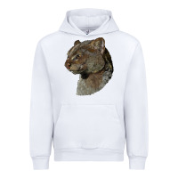 White Jaguarundi Head Urban Hoodie - LillyAllenDesigns