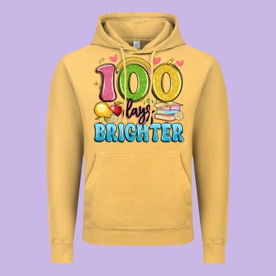 100 Days Brighter Vintage Hoodie Designed By Artiststas