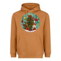 Meerkat christmas tree and gnome Heavyweight Hoodie - BundleAndBundleShop