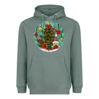 Sage christmas tree and gnome Heavyweight Hoodie - BundleAndBundleShop