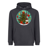Smoke christmas tree and gnome Heavyweight Hoodie - BundleAndBundleShop