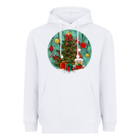 White christmas tree and gnome Heavyweight Hoodie - BundleAndBundleShop
