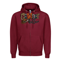 Burgundy cowboy killer Zipper Hoodie - OliviaCreatesArt