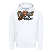 White cowboy killer Zipper Hoodie - OliviaCreatesArt