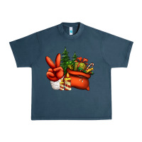 Midnight Navy christmas santa claus peace hand Urban Heavy Tee - Jasminsmagicworld