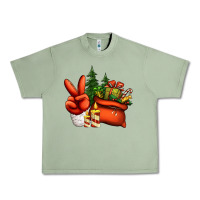 Oil Green christmas santa claus peace hand Urban Heavy Tee - Jasminsmagicworld