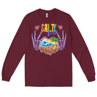 Burgundy Salty soul Long Sleeve Tee - NancyCooperArtShop