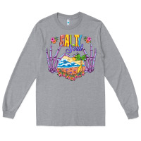 Heather Grey Salty soul Long Sleeve Tee - NancyCooperArtShop