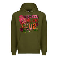Army Green Broken heart club Premium Hoodie - FaDigitalArtStudio