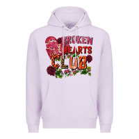 Lilac Broken heart club Premium Hoodie - FaDigitalArtStudio