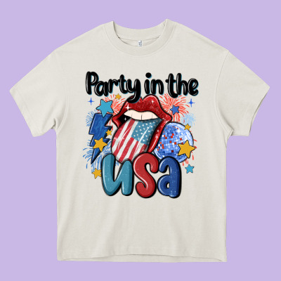 Party In The Usa Heavy Core Tee Designed By Maliassmallbusiness