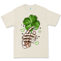 Bone skeleton hand with shamrock st patrick s day Premium Tee - MaliasSmallBusiness