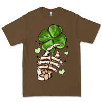 Cacao skeleton hand with shamrock st patrick s day Premium Tee - MaliasSmallBusiness