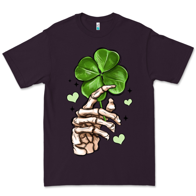 Skeleton Hand With Shamrock St Patrick S Day Premium Tee by MaliasSmallBusiness | Teevron