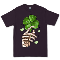 Plum skeleton hand with shamrock st patrick s day Premium Tee - MaliasSmallBusiness