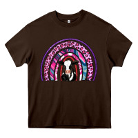 Chocolate Brown rainbow cow Heavy Core Tee - AdoDesignShop