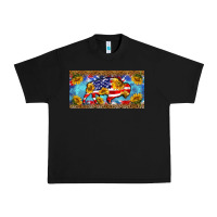 Black bison amerıcan flag  license plate template Urban Heavy Tee - BarkalooDesign