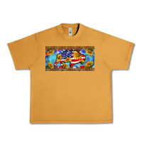 Peanut Butter bison amerıcan flag  license plate template Urban Heavy Tee - BarkalooDesign