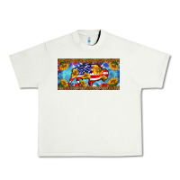 Pistachio bison amerıcan flag  license plate template Urban Heavy Tee - BarkalooDesign