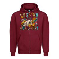 Burgundy back on my bullshit western olivia Zipper Hoodie - OliviaCreatesArt