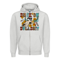 Dove Grey back on my bullshit western olivia Zipper Hoodie - OliviaCreatesArt