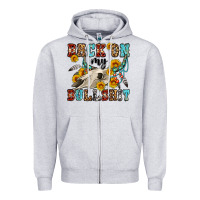Heather Grey back on my bullshit western olivia Zipper Hoodie - OliviaCreatesArt