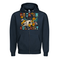 Navy back on my bullshit western olivia Zipper Hoodie - OliviaCreatesArt