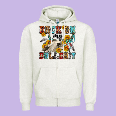 Back On My Bullshit Western Olivia Zipper Hoodie Designed By Oliviacreatesart
