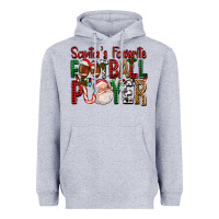 Heather Grey Santa's Favorite Football Player For Christmas Heavyweight Hoodie - FaDigitalArtStudio