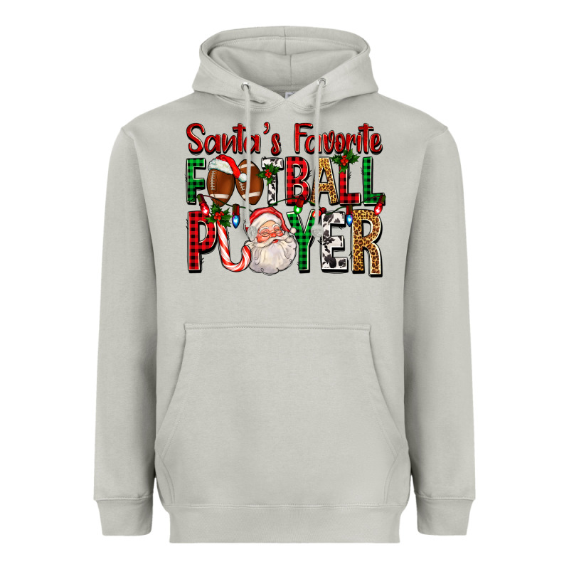 Santa's Favorite Football Player For Christmas Heavyweight Hoodie by FaDigitalArtStudio | Teevron