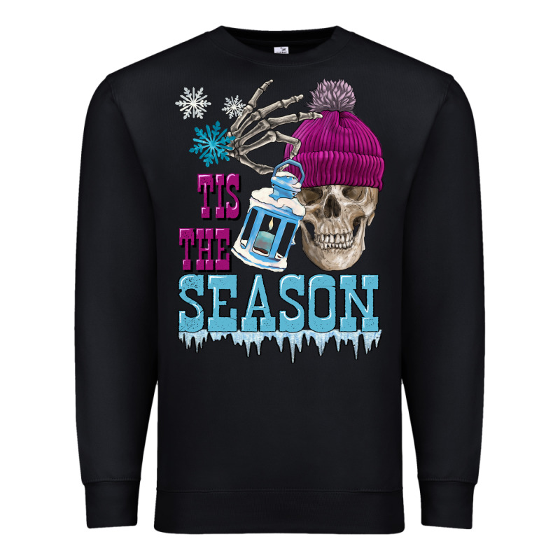 Tis The Season Winter Skull Premium Sweatshirt by FaDigitalArtStudio | Teevron