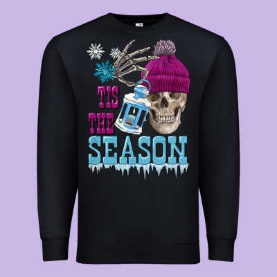 Tis The Season Winter Skull Premium Sweatshirt Designed By Fadigitalartstudio