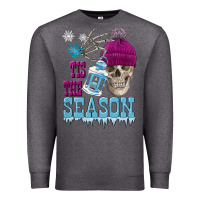 Charcoal Heather tis the season winter skull Premium Sweatshirt - FaDigitalArtStudio