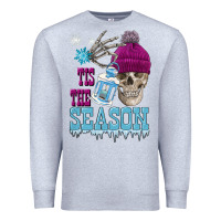 Heather Grey tis the season winter skull Premium Sweatshirt - FaDigitalArtStudio