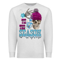 Oatmeal Heather tis the season winter skull Premium Sweatshirt - FaDigitalArtStudio