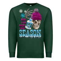 Sports Green tis the season winter skull Premium Sweatshirt - FaDigitalArtStudio