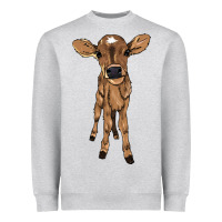 Heather Grey Baby cow Heavyweight Sweatshirt - HowdyJamesFarm