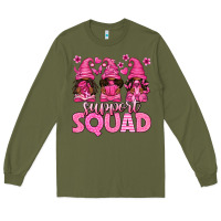 Army Green breast cancer afro gnomies support squad Long Sleeve Tee - texasbilliewilder