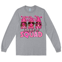 Heather Grey breast cancer afro gnomies support squad Long Sleeve Tee - texasbilliewilder
