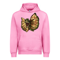 Fuchsia Pink dilophosaurus face Urban Hoodie - LillyAllenDesigns