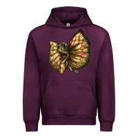Mauve Wine dilophosaurus face Urban Hoodie - LillyAllenDesigns