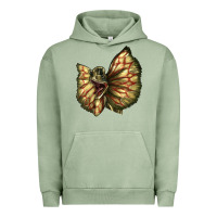 Pigment Oil Green dilophosaurus face Urban Hoodie - LillyAllenDesigns