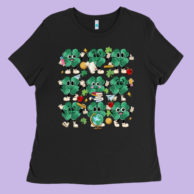 Teacher St Patrick Day Clovers Ladies Tee Designed By Maliassmallbusiness