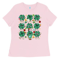 Bubblegum Pink teacher st patrick day clovers Ladies Tee - MaliasSmallBusiness
